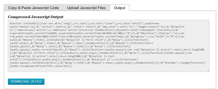 فشرده سازی فایل های Javascript