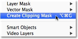 ماسک کردن در فتوشاپ : create clipping mask